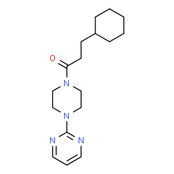 ChemSpider 2D Image | 3-Cyclohexyl-1-[4-(2-pyrimidinyl)-1-piperazinyl]-1-propanone | C17H26N4O