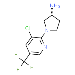 ChemSpider 2D Image | (3R)-1-[3-Chloro-5-(trifluoromethyl)-2-pyridinyl]-3-pyrrolidinamine | C10H11ClF3N3