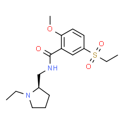 ChemSpider 2D Image | N-{[(2R)-1-Ethyl-2-pyrrolidinyl]methyl}-5-(ethylsulfonyl)-2-methoxybenzamide | C17H26N2O4S