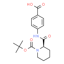 ChemSpider 2D Image | 4-({[(2R)-1-{[(2-Methyl-2-propanyl)oxy]carbonyl}-2-piperidinyl]carbonyl}amino)benzoic acid | C18H24N2O5
