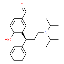 ChemSpider 2D Image | 3-[(1S)-3-(Diisopropylamino)-1-phenylpropyl]-4-hydroxybenzaldehyde | C22H29NO2