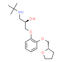 ChemSpider 2D Image | (2R)-1-[(2-Methyl-2-propanyl)amino]-3-{2-[(2S)-tetrahydro-2-furanylmethoxy]phenoxy}-2-propanol | C18H29NO4