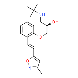 ChemSpider 2D Image | (2R)-1-{2-[(E)-2-(3-Methyl-1,2-oxazol-5-yl)vinyl]phenoxy}-3-[(2-methyl-2-propanyl)amino]-2-propanol | C19H26N2O3