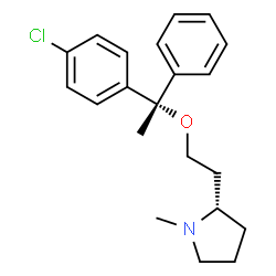 ChemSpider 2D Image | (2S)-2-{2-[(1S)-1-(4-Chlorophenyl)-1-phenylethoxy]ethyl}-1-methylpyrrolidine | C21H26ClNO