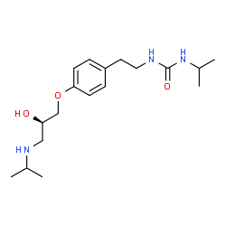 ChemSpider 2D Image | 1-(2-{4-[(2R)-2-Hydroxy-3-(isopropylamino)propoxy]phenyl}ethyl)-3-isopropylurea | C18H31N3O3