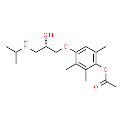 ChemSpider 2D Image | 4-[(2S)-2-Hydroxy-3-(isopropylamino)propoxy]-2,3,6-trimethylphenyl acetate | C17H27NO4