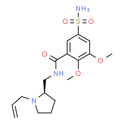 ChemSpider 2D Image | N-{[(2R)-1-Allyl-2-pyrrolidinyl]methyl}-2,3-dimethoxy-5-sulfamoylbenzamide | C17H25N3O5S