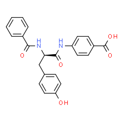 ChemSpider 2D Image | 4-[(N-Benzoyl-D-tyrosyl)amino]benzoic acid | C23H20N2O5