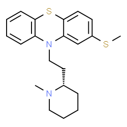 ChemSpider 2D Image | 10-{2-[(2S)-1-Methyl-2-piperidinyl]ethyl}-2-(methylsulfanyl)-10H-phenothiazine | C21H26N2S2