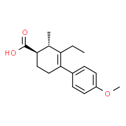 ChemSpider 2D Image | (1R,2S)-3-Ethyl-4-(4-methoxyphenyl)-2-methyl-3-cyclohexene-1-carboxylic acid | C17H22O3