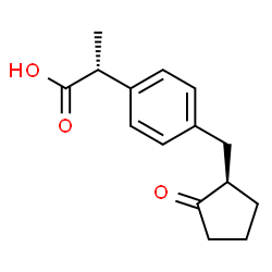ChemSpider 2D Image | (2R)-2-(4-{[(1R)-2-Oxocyclopentyl]methyl}phenyl)propanoic acid | C15H18O3