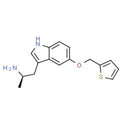 ChemSpider 2D Image | (2R)-1-[5-(2-Thienylmethoxy)-1H-indol-3-yl]-2-propanamine | C16H18N2OS