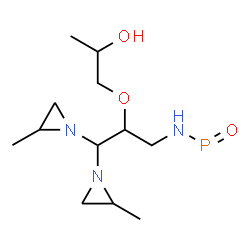 ChemSpider 2D Image | Phosphenous amide, N-[2-(2-hydroxypropoxy)-3,3-bis(2-methyl-1-aziridinyl)propyl]- | C12H24N3O3P