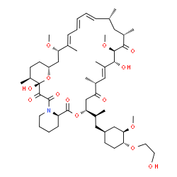ChemSpider 2D Image | (1S,9R,15R,16E,18R,19R,21S,23R,24E,26E,28E,30S,32R,35S)-1,18-Dihydroxy-12-{1-[(1S,3R,4R)-4-(2-hydroxyethoxy)-3-methoxycyclohexyl]-2-propanyl}-19,30-dimethoxy-15,17,21,23,29,35-hexamethyl-11,36-dioxa-4
-azatricyclo[30.3.1.0~4,9~]hexatriaconta-16,24,26,28-tetraene-2,3,10,14,20-pentone | C53H83NO14