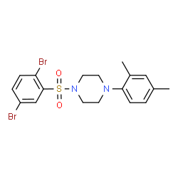 ChemSpider 2D Image | 1-[(2,5-Dibromophenyl)sulfonyl]-4-(2,4-dimethylphenyl)piperazine | C18H20Br2N2O2S