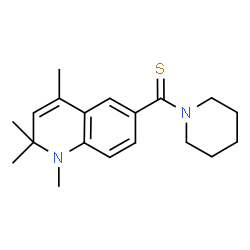ChemSpider 2D Image | 1-Piperidinyl(1,2,2,4-tetramethyl-1,2-dihydro-6-quinolinyl)methanethione | C19H26N2S