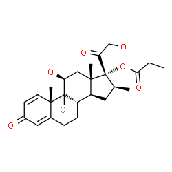 ChemSpider 2D Image | (9xi,11beta,16beta)-9-Chloro-11,21-dihydroxy-16-methyl-3,20-dioxopregna-1,4-dien-17-yl propionate | C25H33ClO6