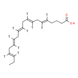 ChemSpider 2D Image | (5E,8E,11E,14E,17E)-(5,6,8,9,11,12,14,15,17,18-~3~H_10_)-5,8,11,14,17-Icosapentaenoic acid | C20H20T10O2