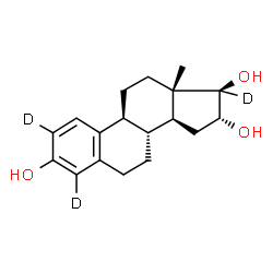 ChemSpider 2D Image | (16alpha,17beta)-(2,4,17-~2~H_3_)Estra-1(10),2,4-triene-3,16,17-triol | C18H21D3O3