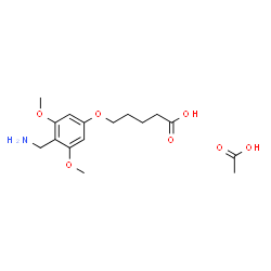 ChemSpider 2D Image | 5-[4-(Aminomethyl)-3,5-dimethoxyphenoxy]pentanoic acid acetate (1:1) | C16H25NO7