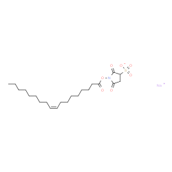 ChemSpider 2D Image | Sodium 1-[(9Z)-9-octadecenoyloxy]-2,5-dioxo-3-pyrrolidinesulfonate | C22H36NNaO7S