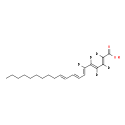 ChemSpider 2D Image | (2E,4E,6E,8E,10E)-(2,3,4,5,6-~2~H_5_)-2,4,6,8,10-Icosapentaenoic acid | C20H25D5O2