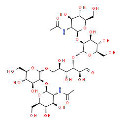 ChemSpider 2D Image | 2-Acetamido-2-deoxy-beta-D-glucopyranosyl-(1->2)-alpha-D-mannopyranosyl-(1->3)-[2-acetamido-2-deoxy-beta-D-glucopyranosyl-(1->2)-alpha-D-mannopyranosyl-(1->6)]-D-mannose | C34H58N2O26