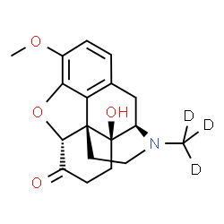 ChemSpider 2D Image | (5alpha)-14-Hydroxy-3-methoxy-17-(~2~H_3_)methyl-4,5-epoxymorphinan-6-one | C18H18D3NO4