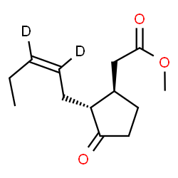 ChemSpider 2D Image | Methyl {(1R,2R)-3-oxo-2-[(2Z)-(2,3-~2~H_2_)-2-penten-1-yl]cyclopentyl}acetate | C13H18D2O3