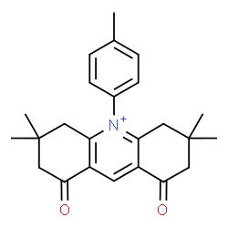 ChemSpider 2D Image | 3,3,6,6-Tetramethyl-10-(4-methylphenyl)-1,8-dioxo-1,2,3,4,5,6,7,8-octahydroacridinium | C24H28NO2