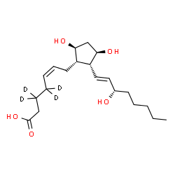 ChemSpider 2D Image | 8-iso Prostaglandin F2α-d4 | C20H30D4O5