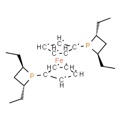 ChemSpider 2D Image | 1-[(2R,4R)-2,4-Diethyl-1-phosphetanyl]-1,2,3,4,5-cyclopentanepentayl - iron (2:1) | C24H36FeP2