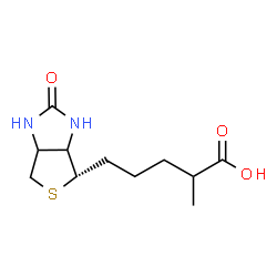 ChemSpider 2D Image | 2-Methyl-5-[(4S)-2-oxohexahydro-1H-thieno[3,4-d]imidazol-4-yl]pentanoic acid | C11H18N2O3S