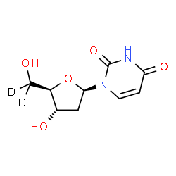 ChemSpider 2D Image | Uridine-5',5'-C-d2,2'-deoxy- (9CI) | C9H10D2N2O5