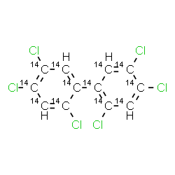 ChemSpider 2D Image | 2,2',4,4',5,5'-Hexachloro(~14~C_12_)biphenyl | 14C12H4Cl6