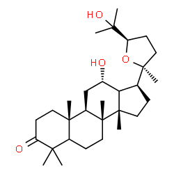 ChemSpider 2D Image | (5xi,12alpha,13xi,14beta,24R)-12,25-Dihydroxy-20,24-epoxydammaran-3-one | C30H50O4