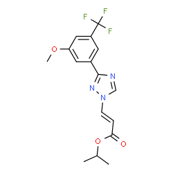 ChemSpider 2D Image | Isopropyl (2E)-3-{3-[3-methoxy-5-(trifluoromethyl)phenyl]-1H-1,2,4-triazol-1-yl}acrylate | C16H16F3N3O3