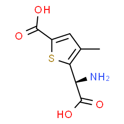 ChemSpider 2D Image | 5-[(S)-Amino(carboxy)methyl]-4-methyl-2-thiophenecarboxylic acid | C8H9NO4S