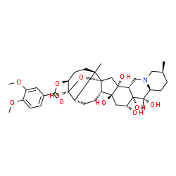 ChemSpider 2D Image | (3beta,4beta,10alpha,14beta,16alpha,20beta)-4,12,14,16,17,20-Hexahydroxy-4,9-epoxycevan-3-yl 3,4-dimethoxybenzoate | C36H51NO11