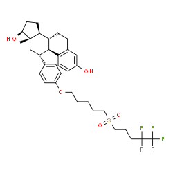 ChemSpider 2D Image | (11alpha,17beta)-11-[4-({5-[(4,4,5,5,5-Pentafluoropentyl)sulfonyl]pentyl}oxy)phenyl]estra-1,3,5(10)-triene-3,17-diol | C34H43F5O5S