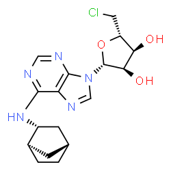 ChemSpider 2D Image | N-[(1R,2R,4R)-Bicyclo[2.2.1]hept-2-yl]-5'-chloro-5'-deoxyadenosine | C17H22ClN5O3