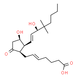 ChemSpider 2D Image | (5E,11alpha,12alpha,13E,15R)-11,15-Dihydroxy-16,16-dimethyl-9-oxoprosta-5,13-dien-1-oic acid | C22H36O5