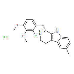 ChemSpider 2D Image | (1R)-1-(2-Chloro-3,4-dimethoxybenzyl)-6-methyl-2,3,4,9-tetrahydro-1H-beta-carboline hydrochloride (1:1) | C21H24Cl2N2O2