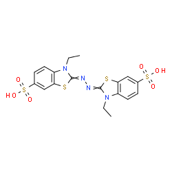 ChemSpider 2D Image | 2,2'-(1,2-Hydrazinediylidene)bis(3-ethyl-2,3-dihydro-1,3-benzothiazole-6-sulfonic acid) | C18H18N4O6S4