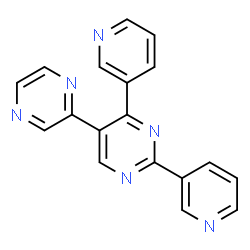 ChemSpider 2D Image | 5-(2-Pyrazinyl)-2,4-di(3-pyridinyl)pyrimidine | C18H12N6
