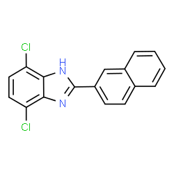 ChemSpider 2D Image | 4,7-Dichloro-2-(2-naphthyl)-1H-benzimidazole | C17H10Cl2N2