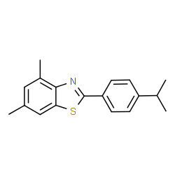 ChemSpider 2D Image | 2-(4-Isopropylphenyl)-4,6-dimethyl-1,3-benzothiazole | C18H19NS