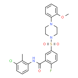 ChemSpider 2D Image | N-(3-Chloro-2-methylphenyl)-2-fluoro-5-{[4-(2-methoxyphenyl)-1-piperazinyl]sulfonyl}benzamide | C25H25ClFN3O4S
