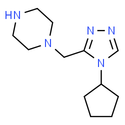 ChemSpider 2D Image | 1-[(4-Cyclopentyl-4H-1,2,4-triazol-3-yl)methyl]piperazine | C12H21N5