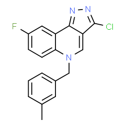 ChemSpider 2D Image | 3-Chloro-8-fluoro-5-(3-methylbenzyl)-5H-pyrazolo[4,3-c]quinoline | C18H13ClFN3